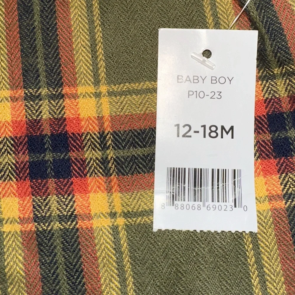 Dip Baby Boy Plaid Flannel Button Down Shirt